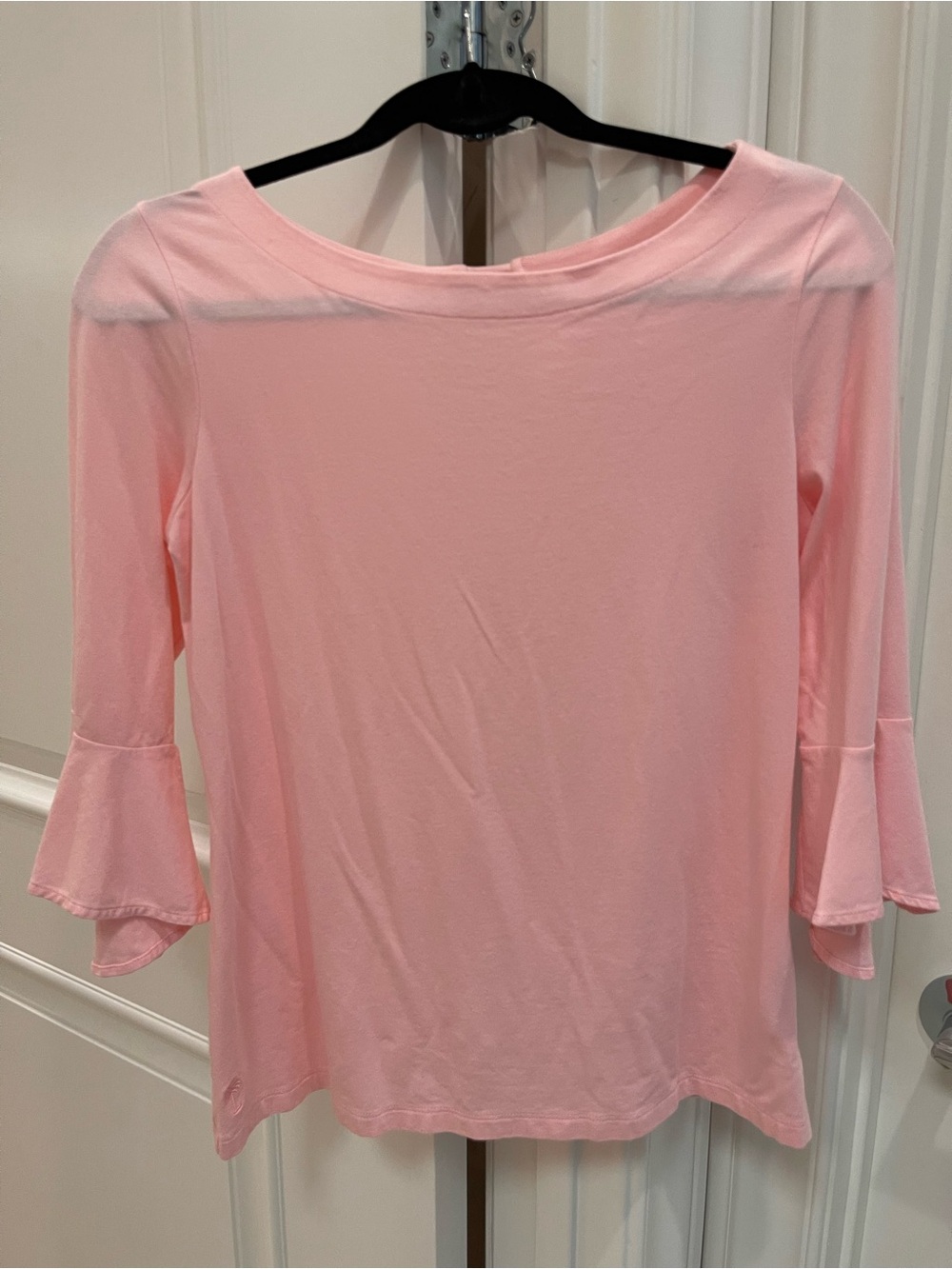 Lilly Pulitzer Pink Ruffle Cuff Three Quarter Sleeve Top Size S - Picture 4 of 11